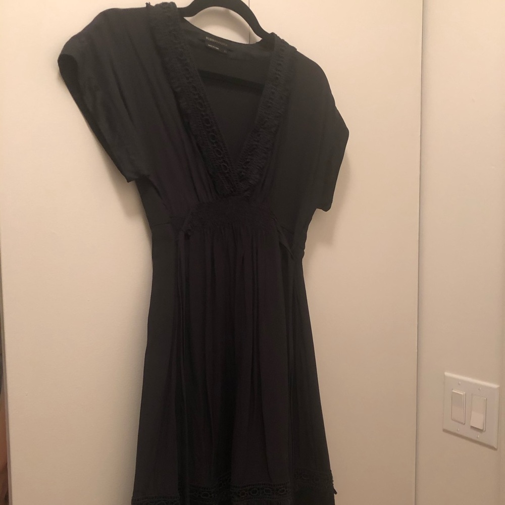 bcbg navy wrap dress xs